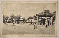 Curt Teich & Co. Gas Station Vintage Postcard Marion KY Divided Back