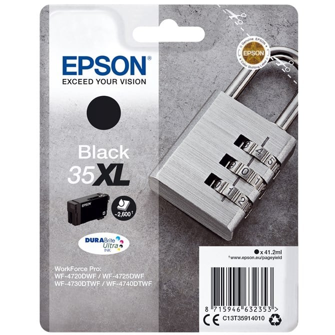 Epson 35XL Ink Cartridge Durabrite Ultra High Yield Padlock Black - Image 3