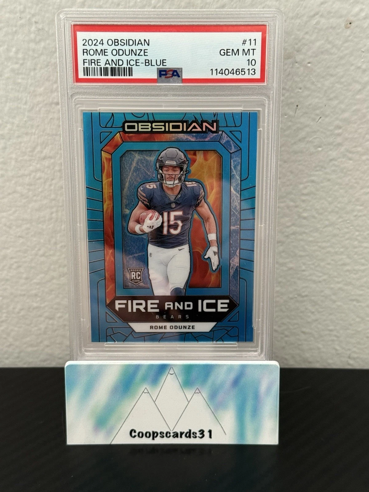Rome Odunze Panini Obsidian Fire and Ice #11 Blue