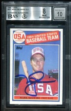1985 Topps #401 Mark McGwire RC signed auto card BGS BAS 8 10