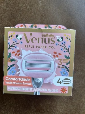 Gillette Venus ComfortGlide Vanilla Macaroon, 3-Blade Razor Refill 4 Count Gel