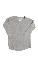 Autumn Cashmere Kid Round Neck Long Sleeves High Low Hem Sweater Gray Size 10