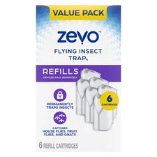Hot！Zevo Flying Insect Trap Refill Cartridges - 6 Count