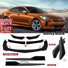 For Kia Stinger Front Bumper Lip Splitter Spoilerside Skirtrear Lip Glossblack