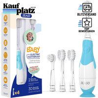Elektrische ZahnbüRste Kinder 0-3 Jahre Bpa-Frei Weicher BüRstenkopf IPX7 Blau