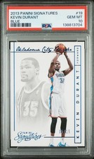 2013-14 Panini Signatures #19 Kevin Durant Blue #D 5/15 Graded PSA 10 Gem Mint