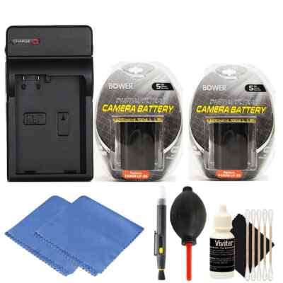 2x LP-E6 Battery + Charger Kit for Canon 70D, 5D Mark II, III DSLR Cameras