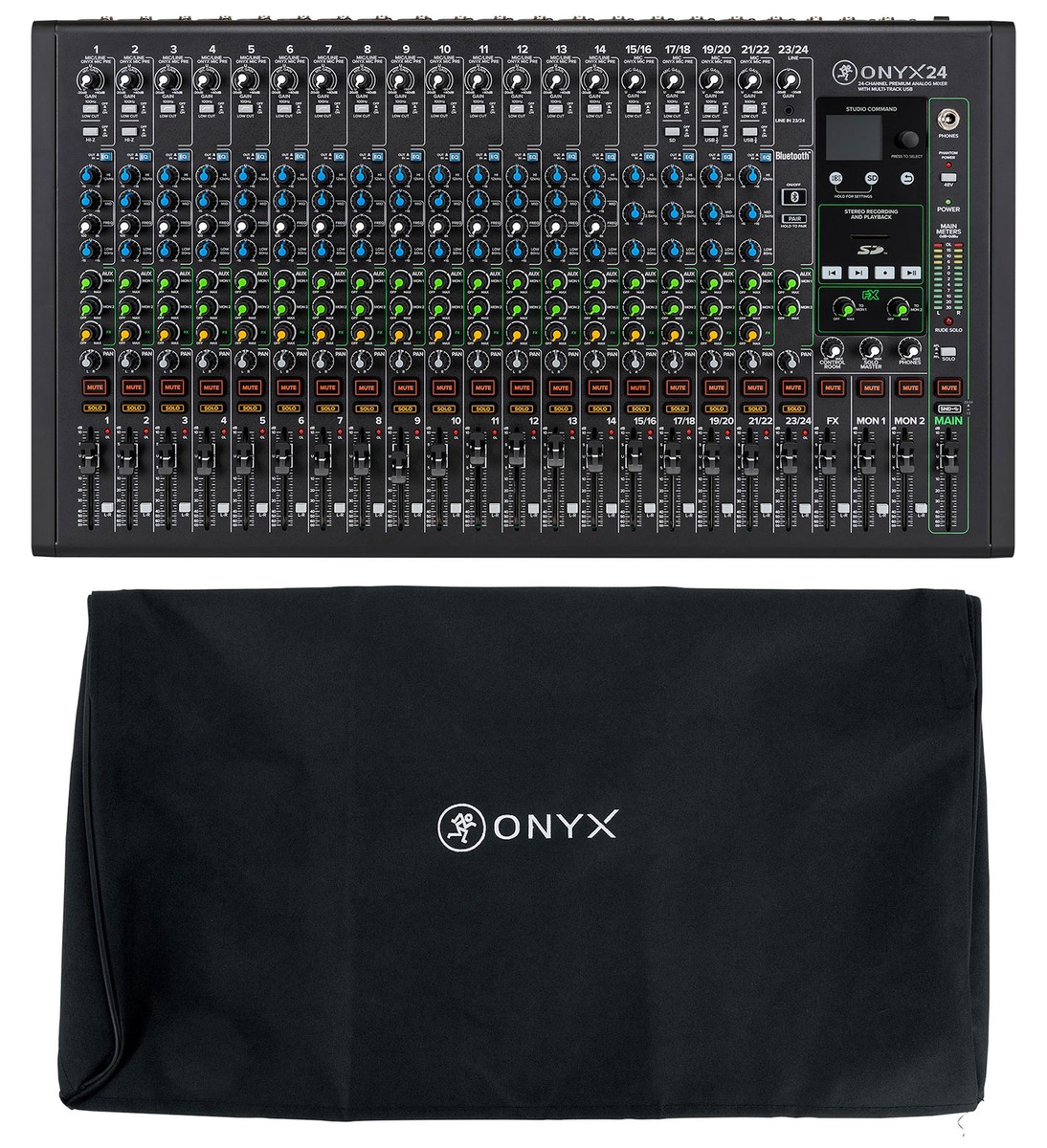 Mackie ONYX24 24-Channel Analog Mixer w/USB/3-Band EQ/Bluetooth+