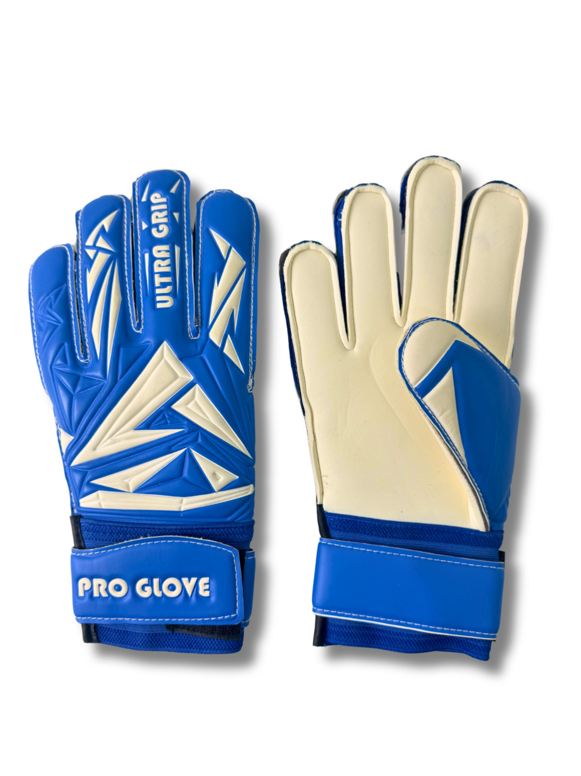 Just 4 Kicks Soccer Goalkeeper Gloves - Blue & White - Pro Level [Sizes 4-10]