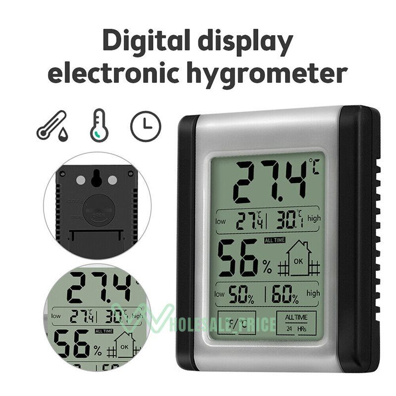 Mini termómetro higrómetro 2 piezas, mini medidor digital de humedad,  higrómetro AikTryee higrómetro de humedad para interiores, medidor de