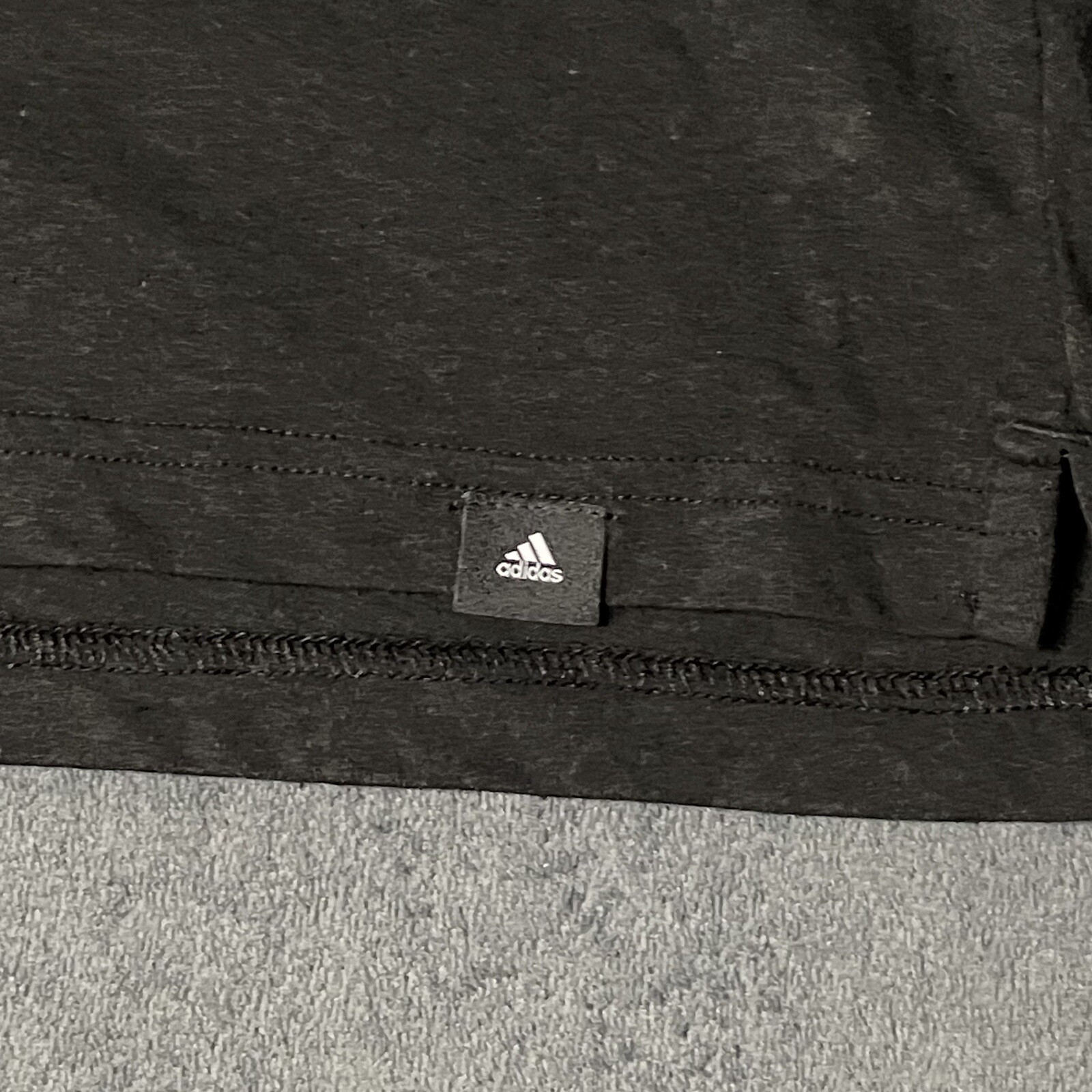 Adidas Shirt Womens XS Black Spell Out Short Sleeves Cropped Top Athleisure Gym