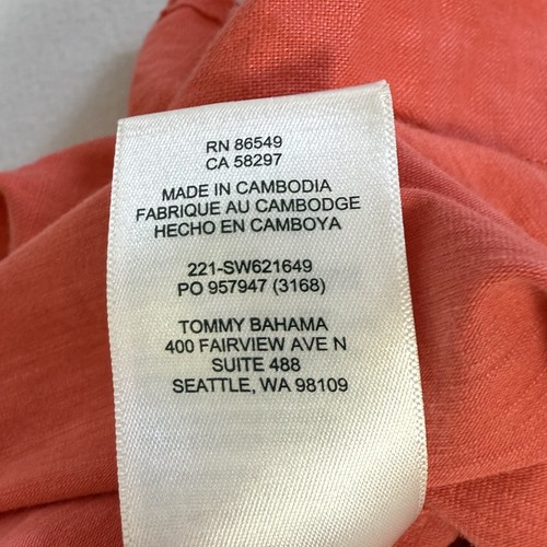 Tommy Bahama Kleid Damen M Marina Slub kurz ärmellos leicht Pomodoro Taschen - Bild 7 von 7