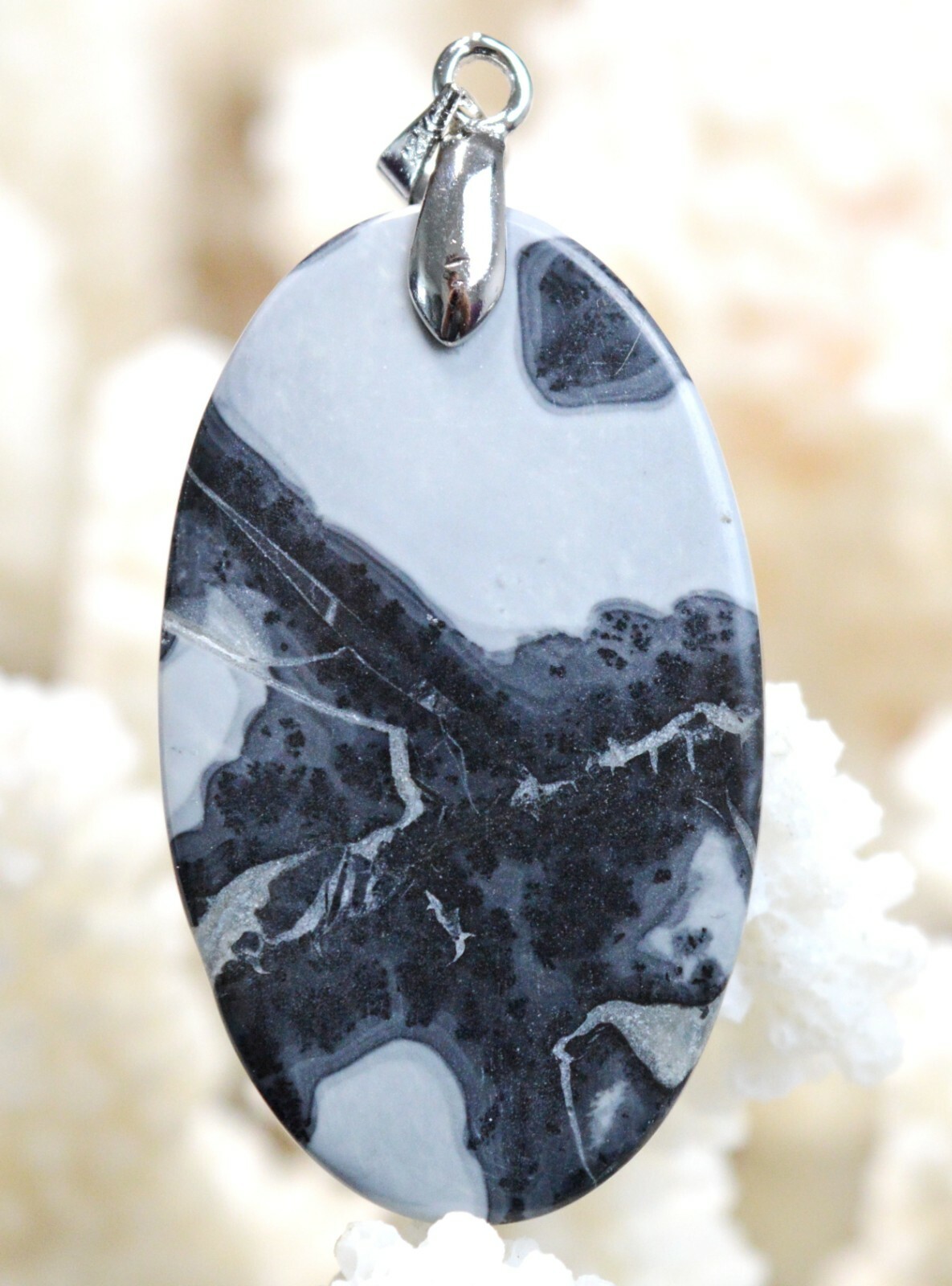 Jaspe maligano pendentif pierre naturelle talisman d'Indonésie 36 carats chargée d'histoire