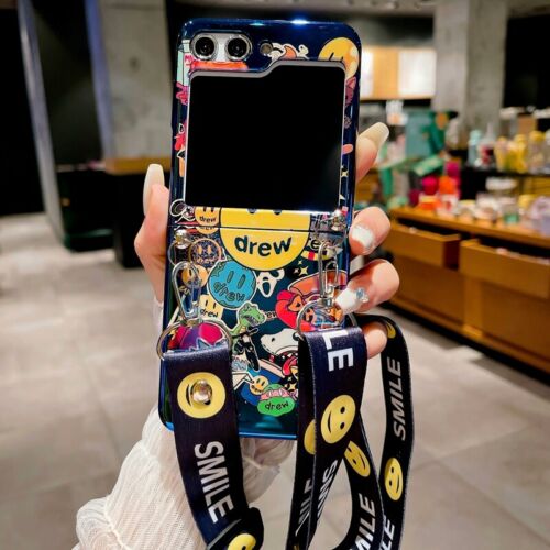 For Samsung Galaxy Z Flip 5/4/3 Luxury Carry Crossbody Shoulder Strap TPU Case - Picture 7 of 20
