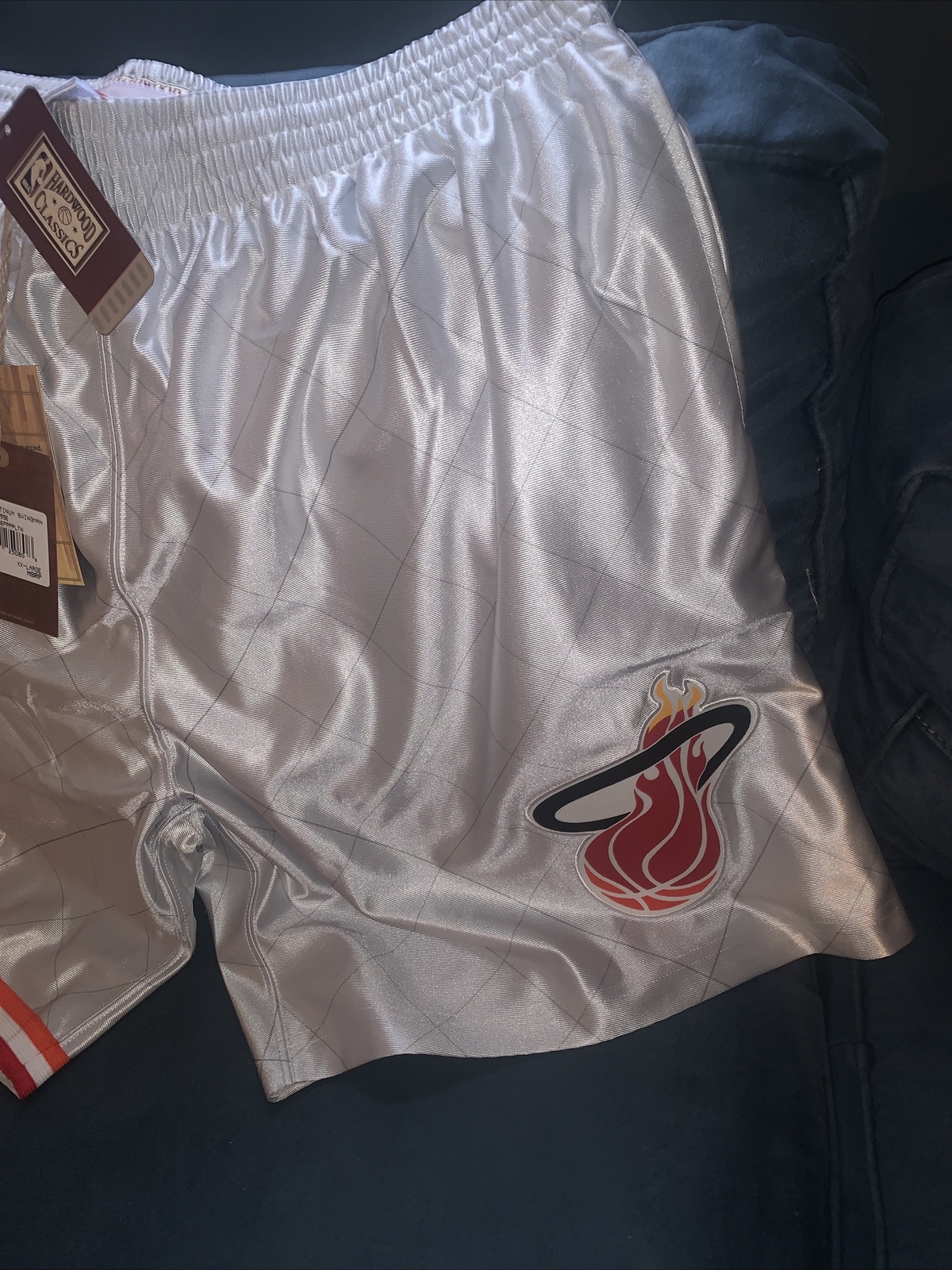 Miami Heat Mitchellandness Nba Platinum Throwback 1996 Shorts Nwt Size 