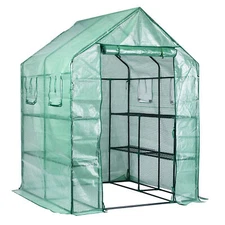 Garden Elements Plastic Greenhouse (Green, Large, 77" x 56" x 56")