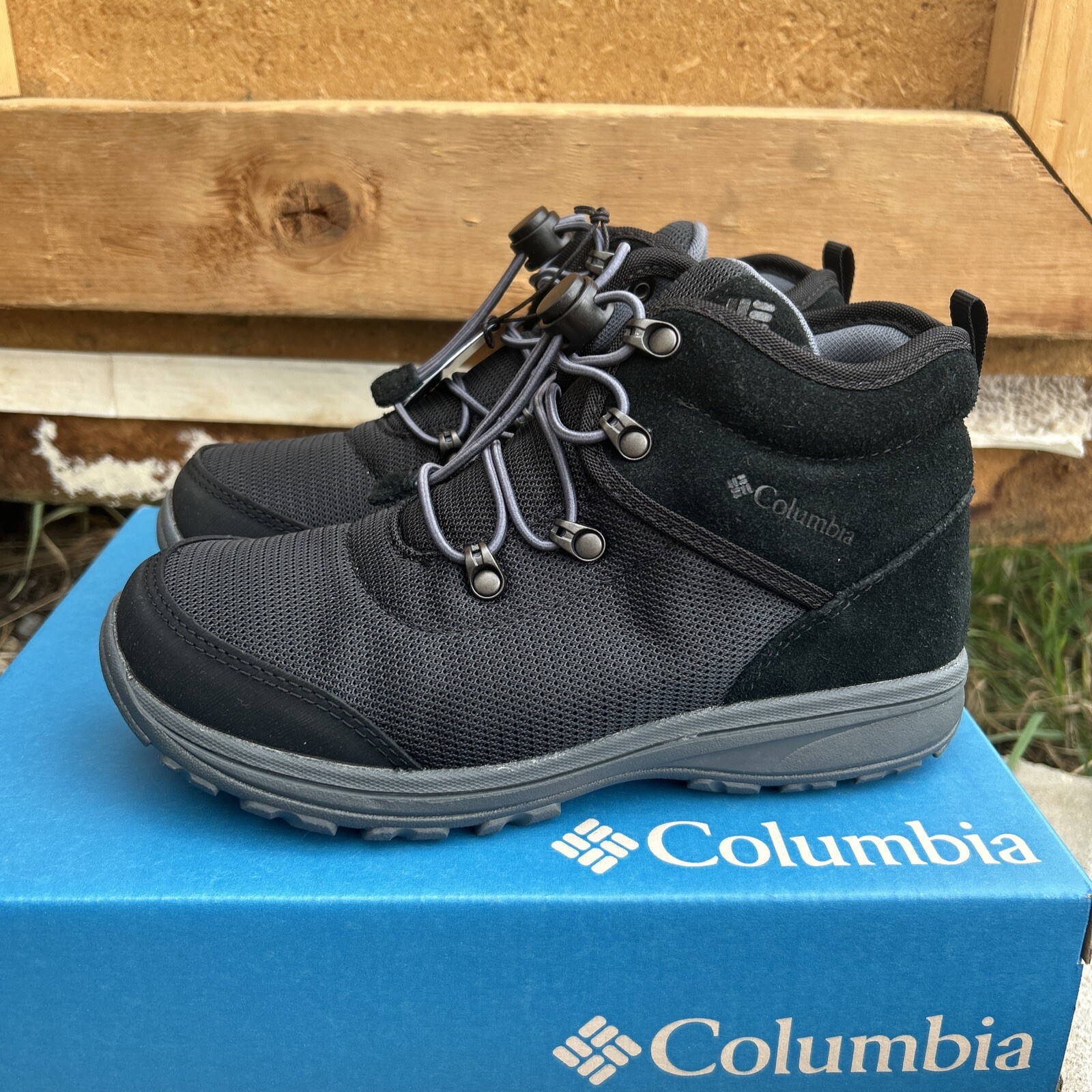 Children Unisex Hiking Columbia Kids Fairbanks™ Mid Black Big Kids Youth Size 4
