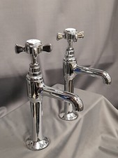 CHROME PILLAR TAPS IDEAL BELFAST KITCHEN TAPS, NEW OLD STOCK