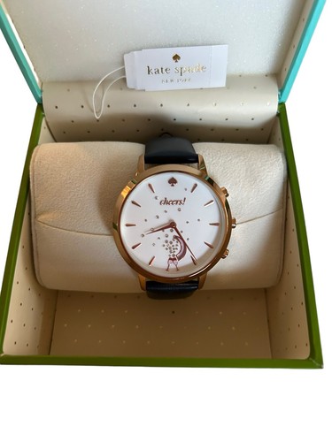 Kate Spade “Cheers” Hybrid Watch Model NDW2K Gold-Tone With Navy Blue Band GUC - Picture 3 of 16