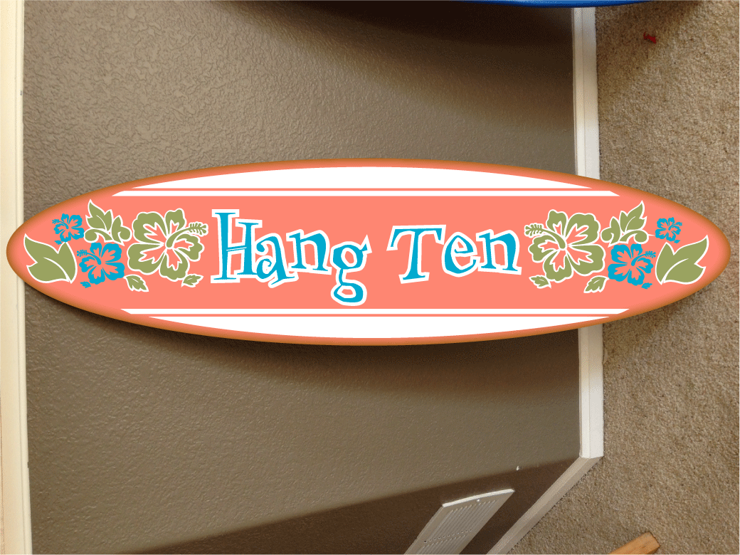 wall hanging surf board surfboard decor hawaiian beach surfing pirate ...