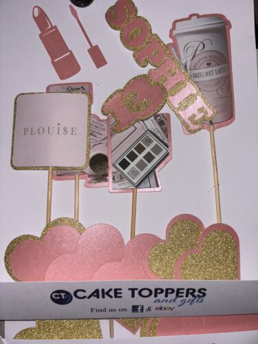 Cake pick set, Plouise P Louise layered cake topper personalised name and age - Picture 3 of 5
