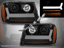 2006-2009 CHEVROLET TRAILBLAZER LT PROJECTOR BLACK HEADLIGHTS LAMPS LED BAR