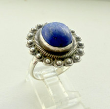 SOUTHWESTERN STYLE VINTAGE 925 STERLING SILVER LAPIS LAZULI RING SIZE 7