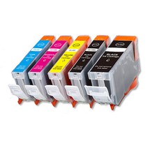 5 PK Ink Cartridges  Chip for Canon PGI-5BK CLI-8 iP4500 iP5200 MP500 MP530