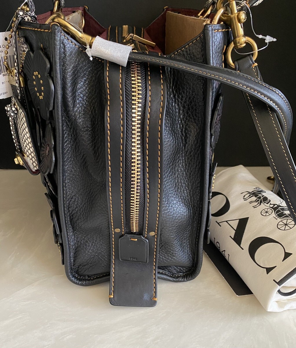 NWT COACH 1941 BLACK MULTI EXOTIC SNAKESKIN TEA ROSE ROGUE NWT COACH 1941 BLACK MULTI EXOTIC SNAKESKIN TEA ROSE ROGUE