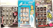 3 Packs Pretty Woman Airbrush Nails 24 Each NO GLUE INCLUDED Assorted Designs