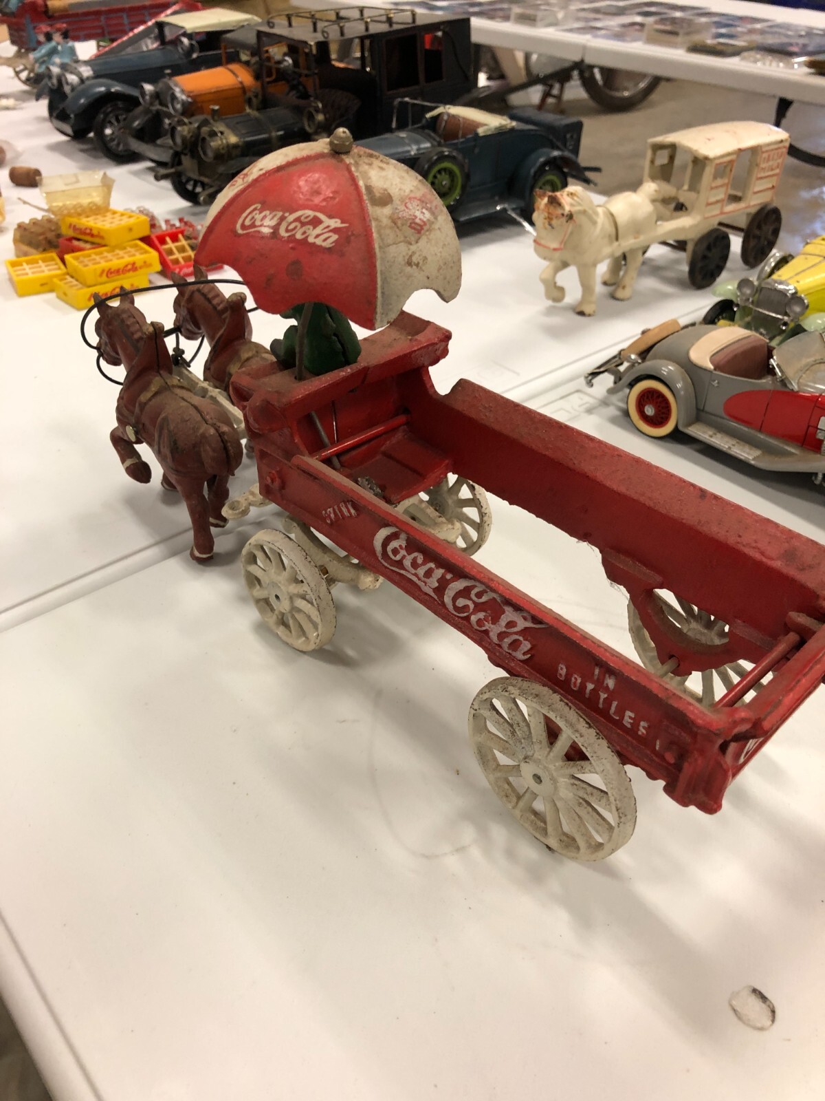 Cast Iron Horse Drawn Coca Cola Wagon eBay