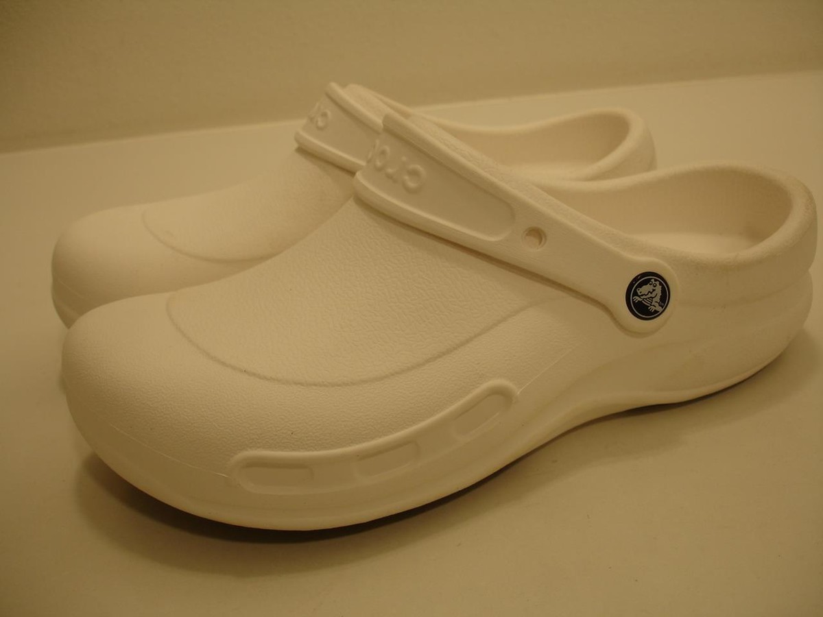 Women's 11 M Mens Crocs Bistro 10075-100 White Clogs Work Slip-Resistant  Shoes