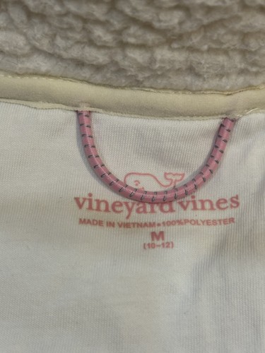Vineyard Vines Blue White Striped High Pile Fleece Zip Up Sweatshirt Kids 10/12 - Picture 9 of 12