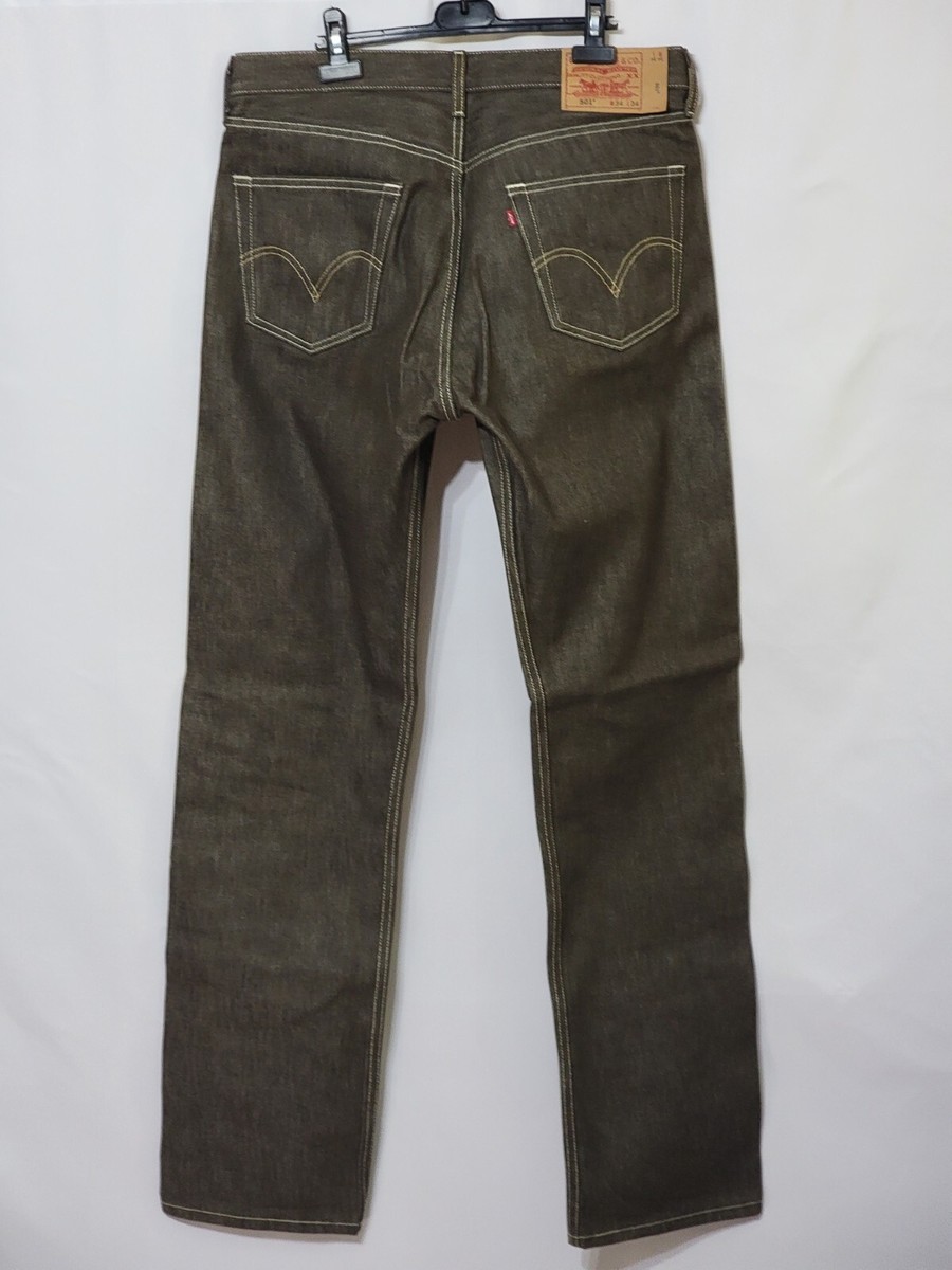 NWOTS VINTAGE MEN'S LEVI'S 501 BROWN DENIM JEANS WHITE