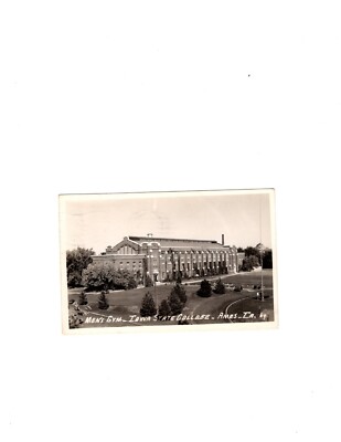 Men's Gym Iowa State College Postcard 2-3-1944 Post Mark Navy College Training