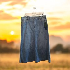 Vtg 90s Ralph Lauren Jeans Co Maxi Denim 5 Pocket Jean Skirt Sz 14 Logo NWT