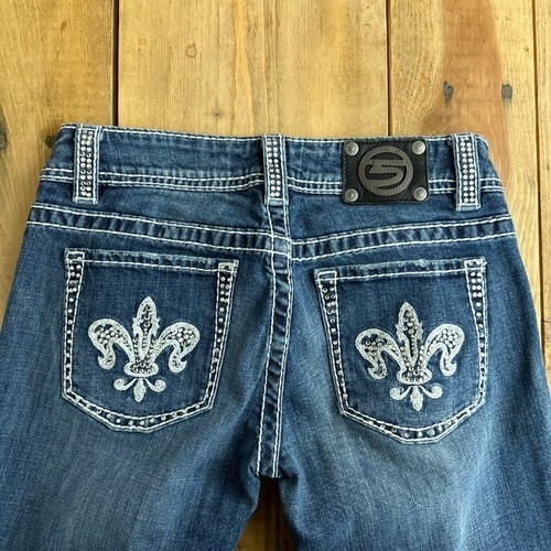 Studio 5 Jeans Gr. 3 Bootcut Bling Fleur de Lis - Bild 2 von 9