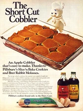Pillsbury Short Cut Apple Cobbler Recipe Molasses Cookies Vintage Print Ad 1971