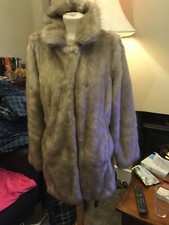 Gorgeous Light Faux Fur Coat Jacket By Miss Selfridge Size L 14/16