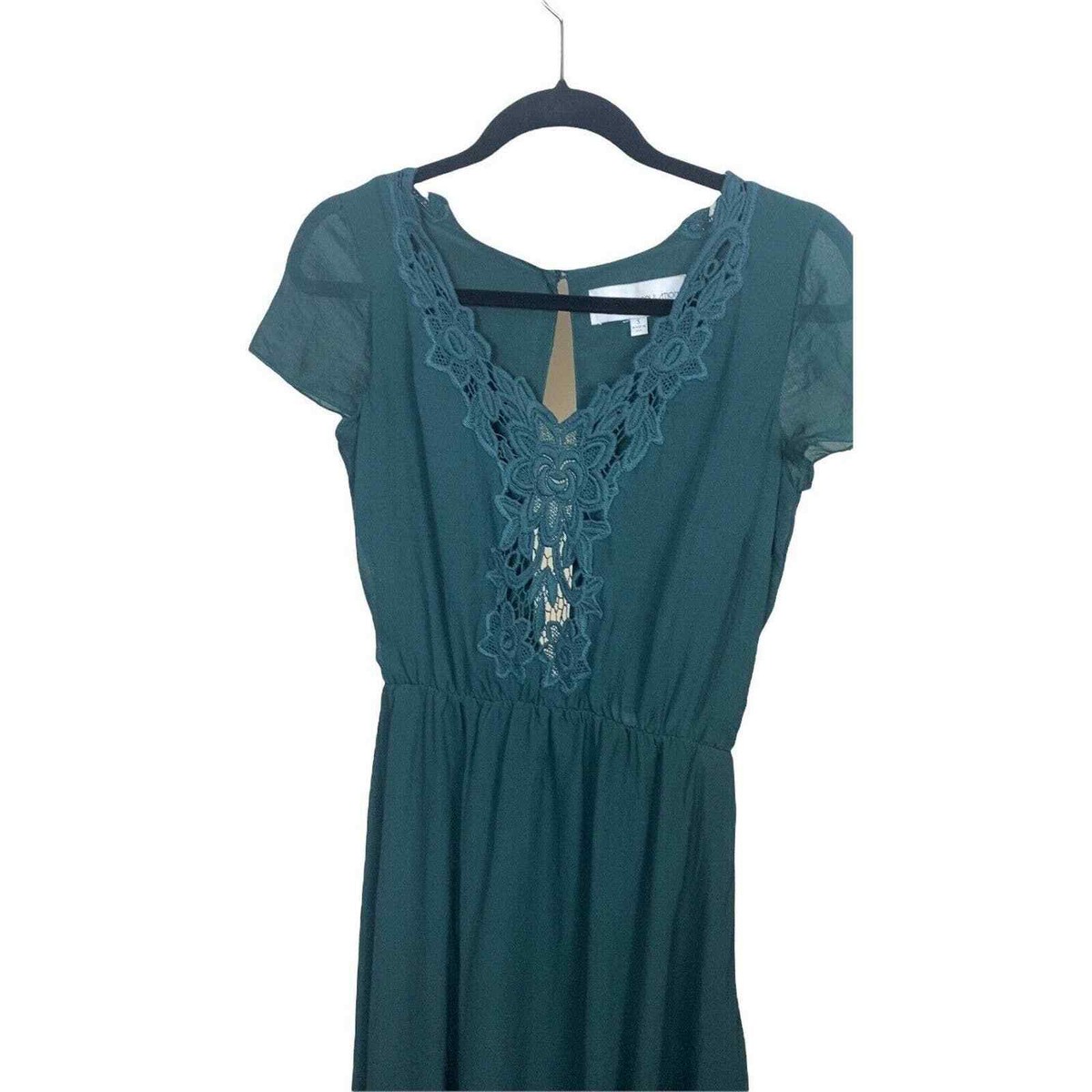 Dress the Population Emerald Green Evan Maxi Lace Dress Gown Size Small |  eBay