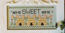 Cross Stitch Embroidery Heirloom PRIMITIVE Sampler Bees Honey Hives Dahlias