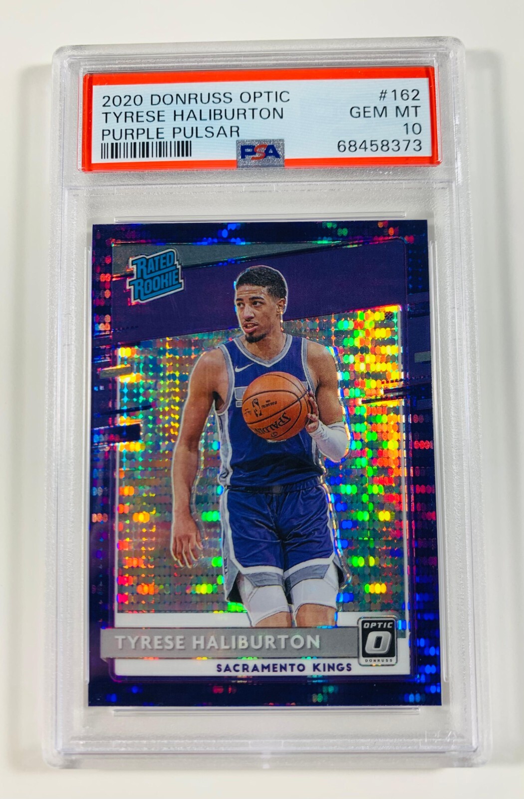 2020-21 Donruss Optic Tyrese Haliburton Purple Pulsar Rated Rookie #162 PSA 10