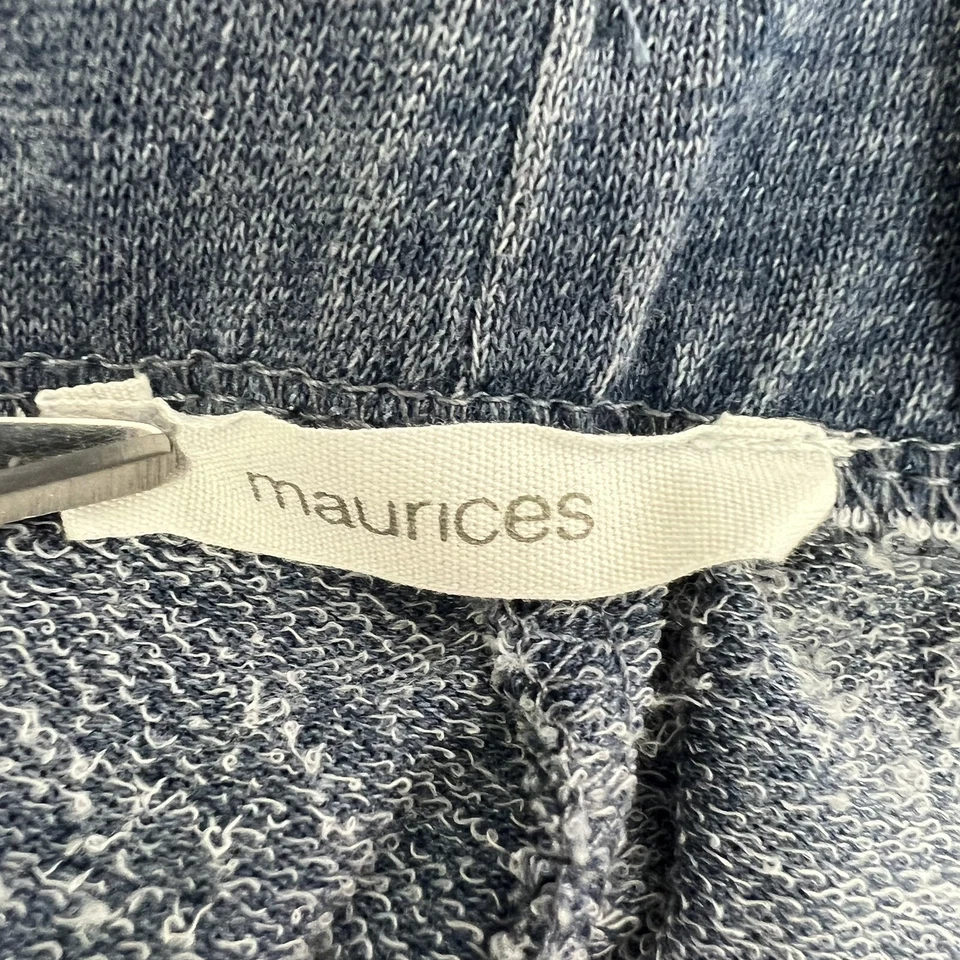 Pantalones Cortos Informales Para Mujer MAURICES Talla Mediana Azul Tejido Elastizados Bolsillos Cordón Foto 3 de 4