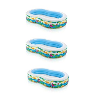 Intex 103in x 63in Swim Center Inflatable Paradise Seaside Kiddie Pool (3 Pack) - Click1Get2 Deals&set=par&price_min=200&sale=mega Discount&set=par&discount=60 Or More&sale=mega Discount