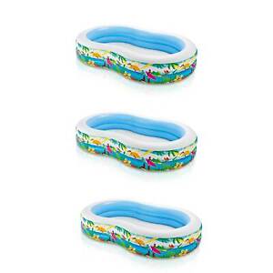 Intex 103in x 63in Swim Center Inflatable Paradise Seaside Kiddie Pool (3 Pack) - Click1Get2 Cyber Monday