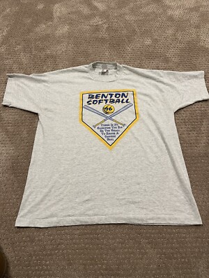 Vintage 90 s Single Stitch Fruit of the Loom Best  Size XL Softball Graphic Tee