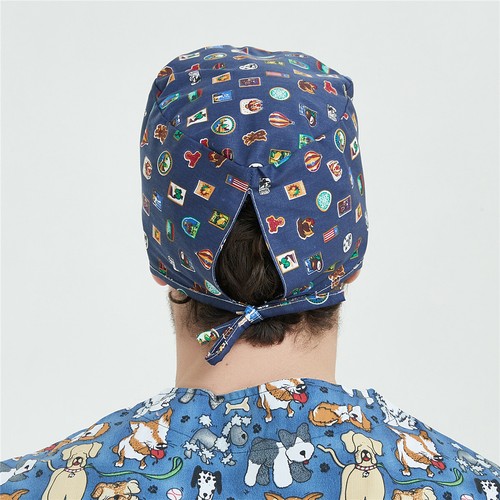 Womens/Mens Florals Printed Cap Scrub Hat/Cap Head Wear Adjustable Accessories - Picture 373 of 660