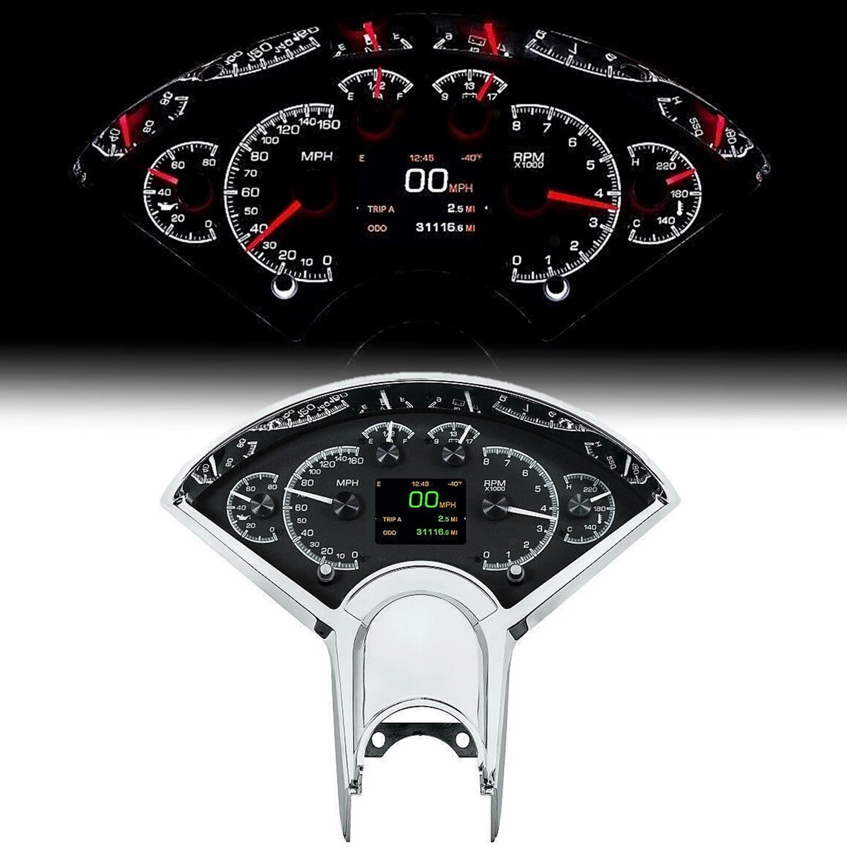 Dakota Digital 1955-1956 Chevy Bel Air Analog Gauges Black Face