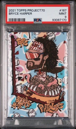 2021 Topps Project 70 Bryce Harper by Distortedd Phillies #167 PSA 9