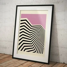 ABSTRACT WAVES PRINT MID CENTURY WALL ART DECO MODERN RETRO POSTER A1 A2 A3 